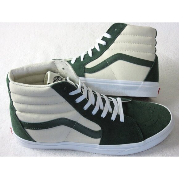 Vans Sk8-Hi Men's Mountain View Green White Canvas Suede shoes Size 11.5 NIB - Picture 1 of 5